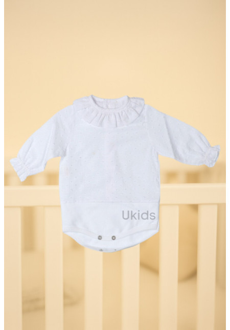 BODY PLUMITI CULLEO VOLANTE BEBE blanco