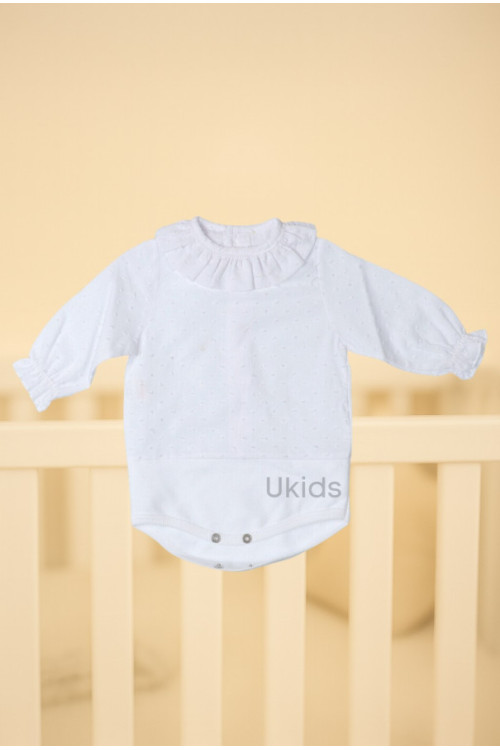 BODY PLUMITI CULLEO VOLANTE BEBE blanco
