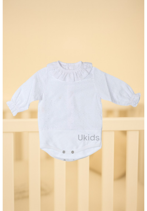 BODY PLUMITI CULLEO VOLANTE BEBE blanco