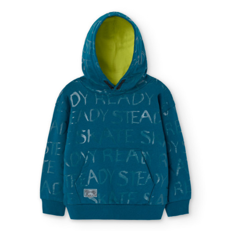 Sudadera felpa estampada de niño BCI estampado letras