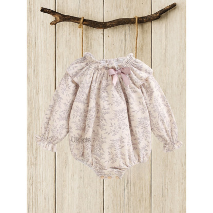Ranita Con Estampado Floral Morado Y Lazo Malva