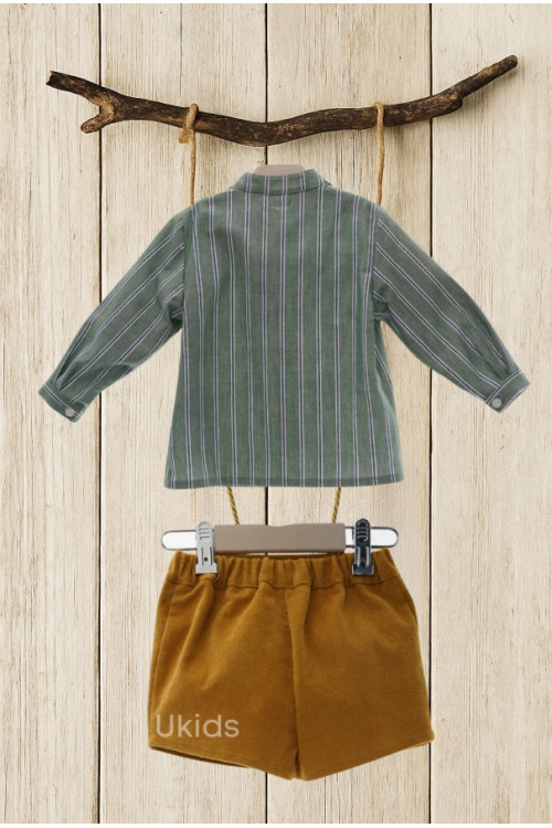 Conjunto Bebe Pantalon Corto Art.1856 'Familia Organza' Caramelo