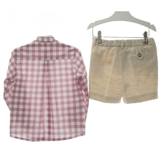 TRAJE INFANTIL NIÑO PANTALON BERMUDA 'Familia PISCIS' malva