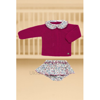 Conjunto Braga Volante Florecitas Fucsia