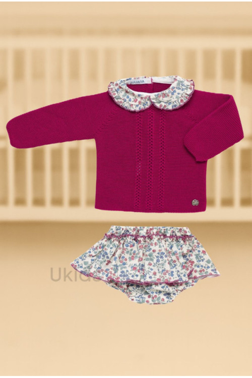 Conjunto Braga Volante Florecitas Fucsia