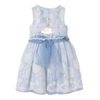 Vestido Organza Bordado Celeste