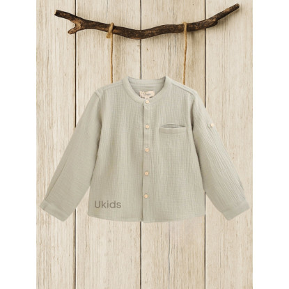 Camisa Niño Muselina Cuello Mao Verde