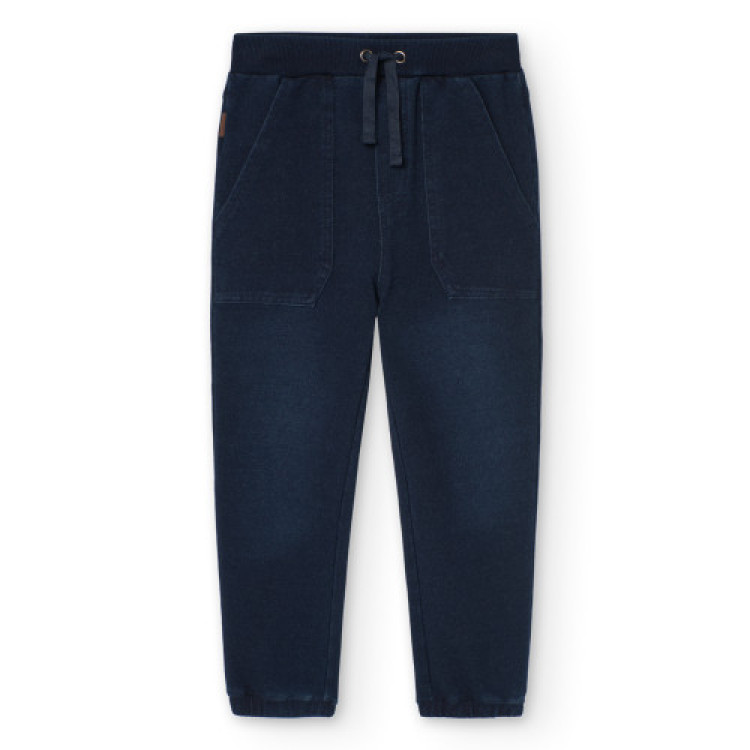 Pantalón felpa denim de niño BCI blue dark