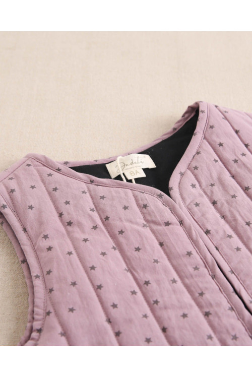 Chaleco Niña Estampado Morado