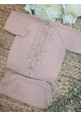 CONJUNTO BEBE TRICOT JERSEY/REBECA WENDY CON CULETIN BOLSILLO PALE ROSE rosa