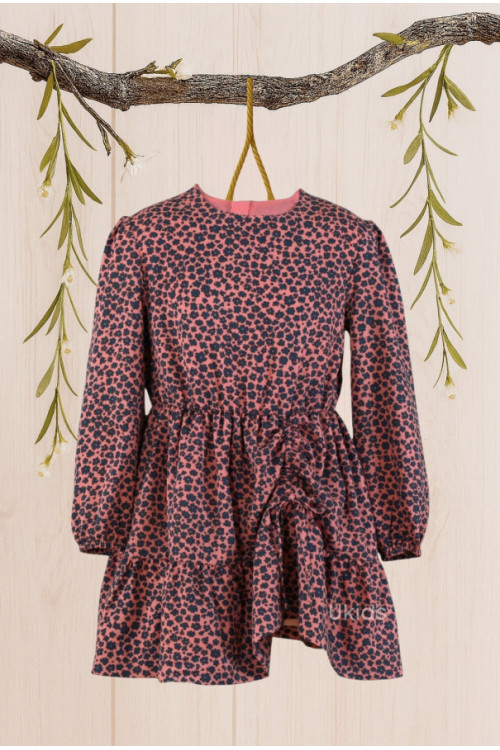 Vestido Niña Rosa Palo Oscuro N