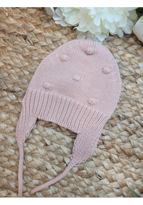 GORRO BODOQUE CON OREJERAS PALE ROSE rosa