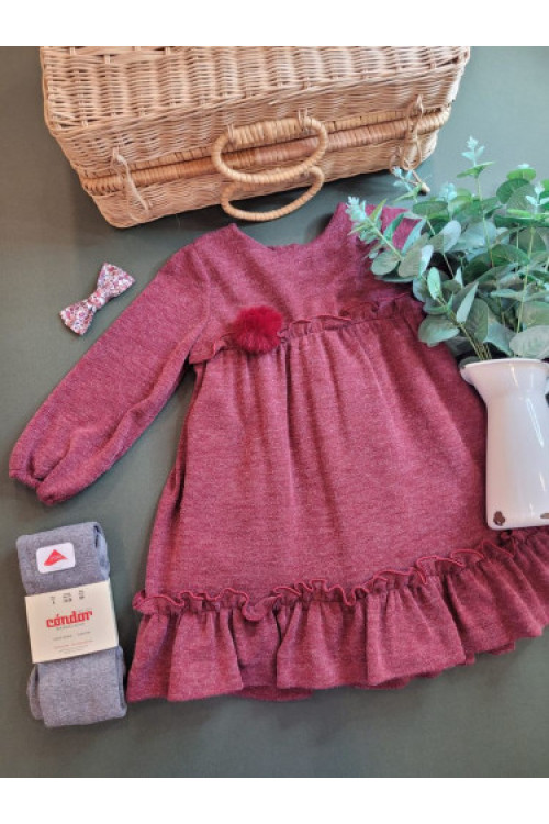 VESTIDO PUNTO COL.BERLIN granate