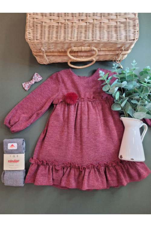 VESTIDO PUNTO COL.BERLIN granate