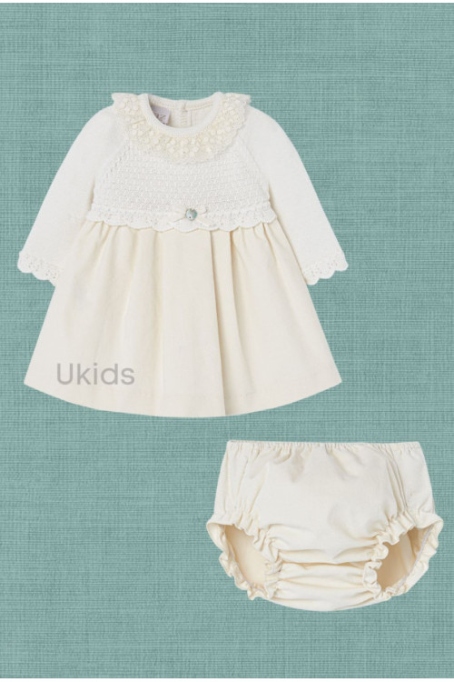 Conjunto Vestido Con Braga Crudo