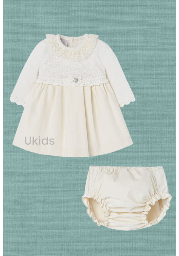 Conjunto Vestido Con Braga Crudo