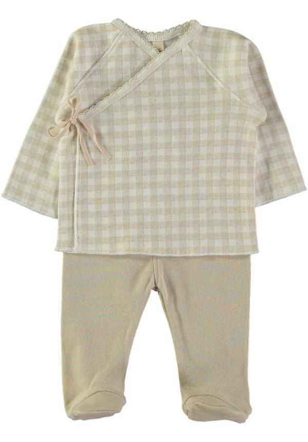 Jubón cruzado Toscana + polaina sand