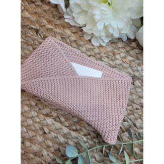 CUELLO TRICOT PALE ROSE rosa