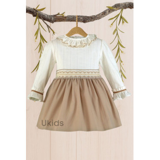 Vestido Infantil Beige Tostado N