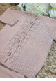 CONJUNTO BEBE TRICOT JERSEY/REBECA WENDY CON CULETIN BOLSILLO PALE ROSE rosa