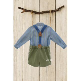 Conjunto Bebe Pantalon Corto Art.1852 Familia Lauren Buganvilla