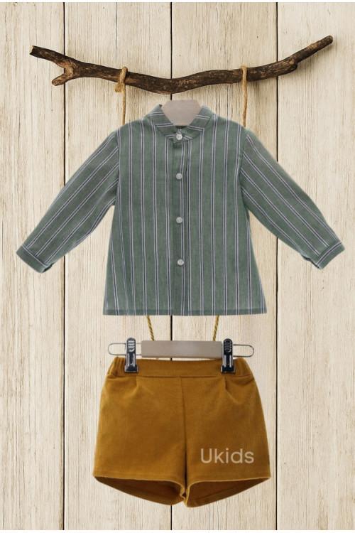 Conjunto Bebe Pantalon Corto Art.1856 'Familia Organza' Caramelo