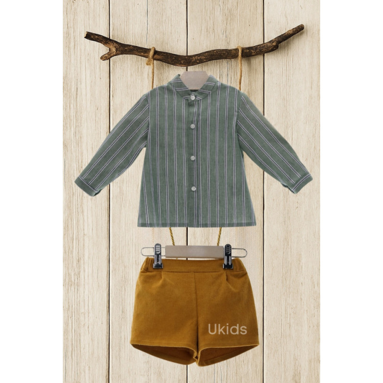 Conjunto Bebe Pantalon Corto Art.1856 'Familia Organza' Caramelo