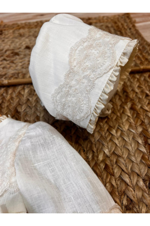 FALDÓN LINO MANGA FRANCESA beige