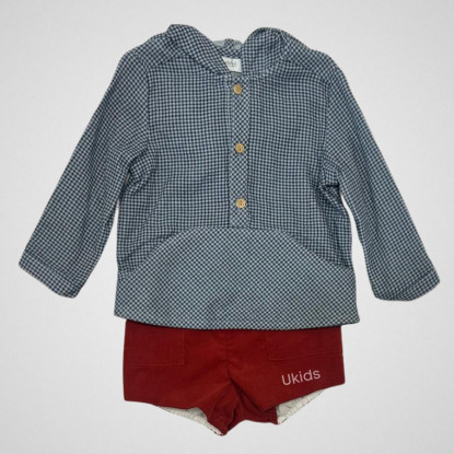 Conjunto Bebé Pantalón Corto art. 1859. Familia Color Azul