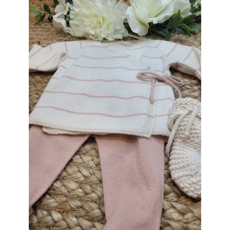 CONJUNTO POLAINA JUBON RAYA ROSE Y POLAINA ROSE rosa