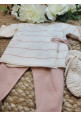 CONJUNTO POLAINA JUBON RAYA ROSE Y POLAINA ROSE rosa