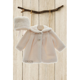 Abrigo Bebe Con Capota Art.3981 'Pelo' Beig