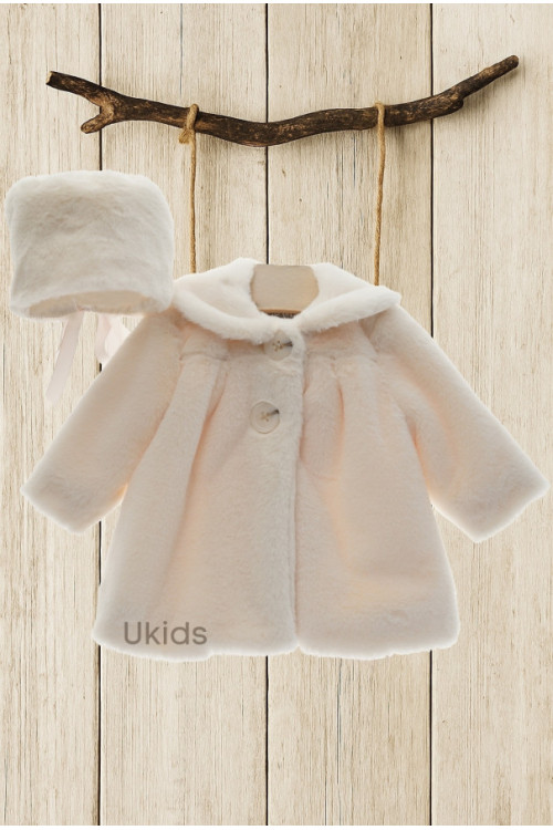 Abrigo Bebe Con Capota Art.3981 'Pelo' Beig