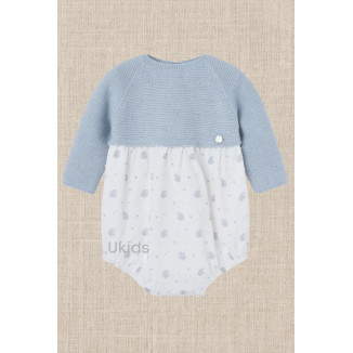 Pelele Pto/Tela Corto Plumety Estampado Azul Tiza