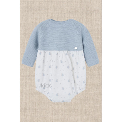 Pelele Pto/Tela Corto Plumety Estampado Azul Tiza
