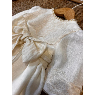 FALDÓN LINO MANGA FRANCESA beige