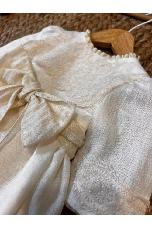 FALDÓN LINO MANGA FRANCESA beige