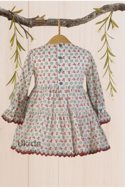 Vestido Infantil Verde Agua