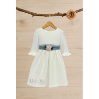 VESTIDO BÁMBULA M/FRANCESA LAZO azul