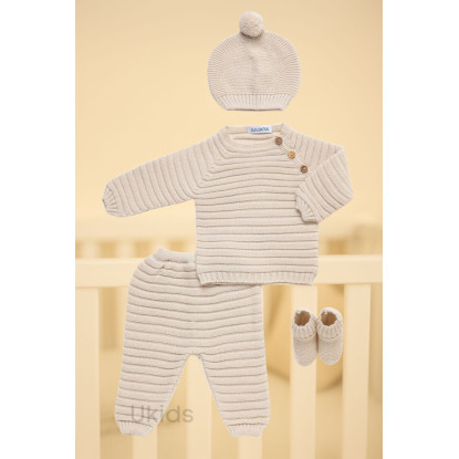 Conjunto 4.P Lines Pantalón Bota Crema