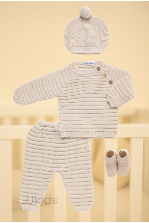 Conjunto 4.P Lines Pantalón Bota Crema