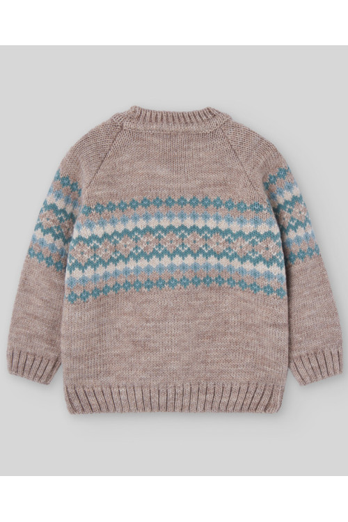 Jersey Niño Greca Bebe Infantil  Pompon  Avellana