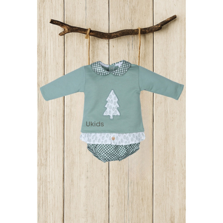 Conjunto Algodón-Bambula Colección Abeto Verde