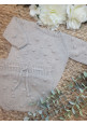 CONJUNTO BEBE TRICOT JERSEY/REBECA LENNY C/ CULETIN BODOQUE STONE stone