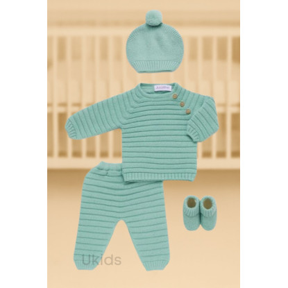 Conjunto 4.P Lines Pantalón Bota Verdeagua