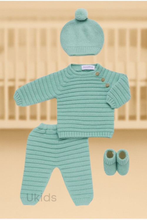 Conjunto 4.P Lines Pantalón Bota Verdeagua