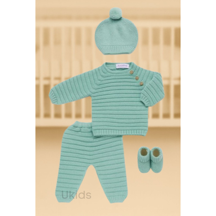 Conjunto 4.P Lines Pantalón Bota Verdeagua