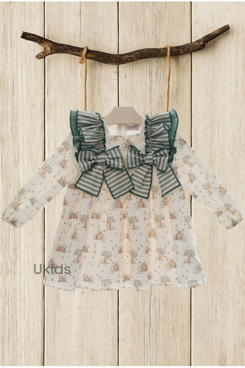 Vestido Infantil Art.5151 'Familia Angora' Musgo