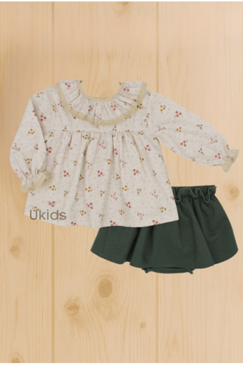 Blusa Y Falda Verde Hoja