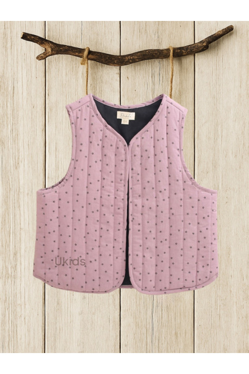 Chaleco Niña Estampado Morado